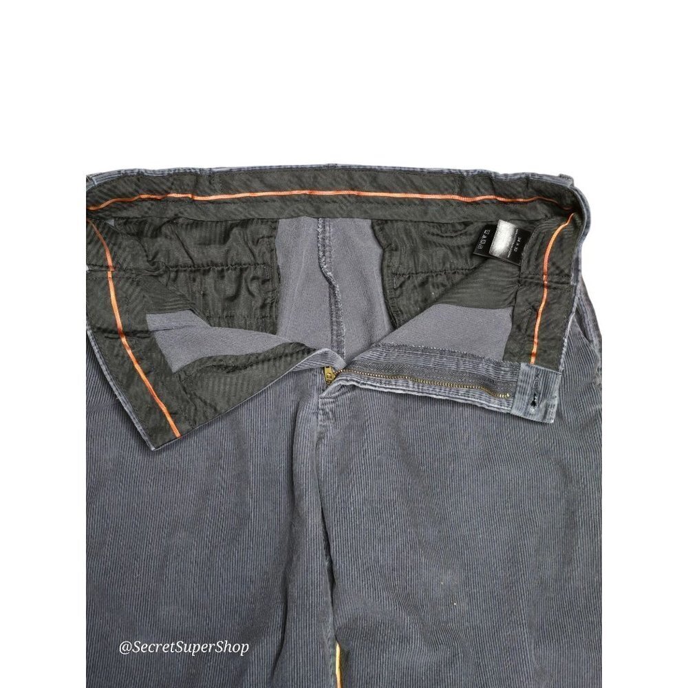Vintage Haggar Mens Pants 34"x32" Blue/Gray Corduroy Straight Leg Flat Front - Picture 4 of 7